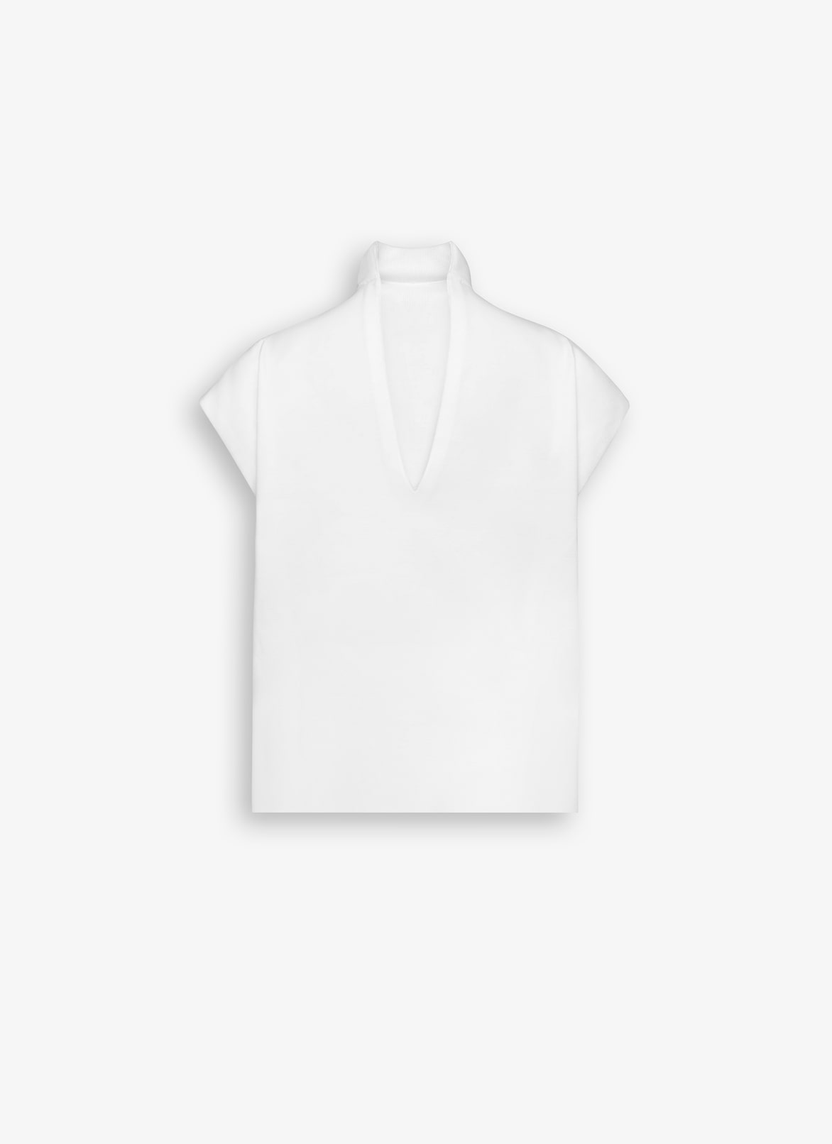 TÚNICA DE PUNTO DE ALGODÓN CON CUELLO ALTO ALAÏA BLANCO TÚNICA DE PUNTO DE ALGODÓN CON CUELLO ALTO